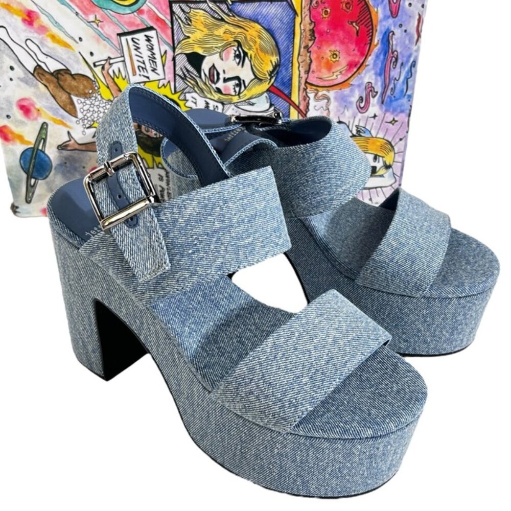 Jeffrey Campbell Moody Platform Sandal in denim blue - Picture 2 of 9